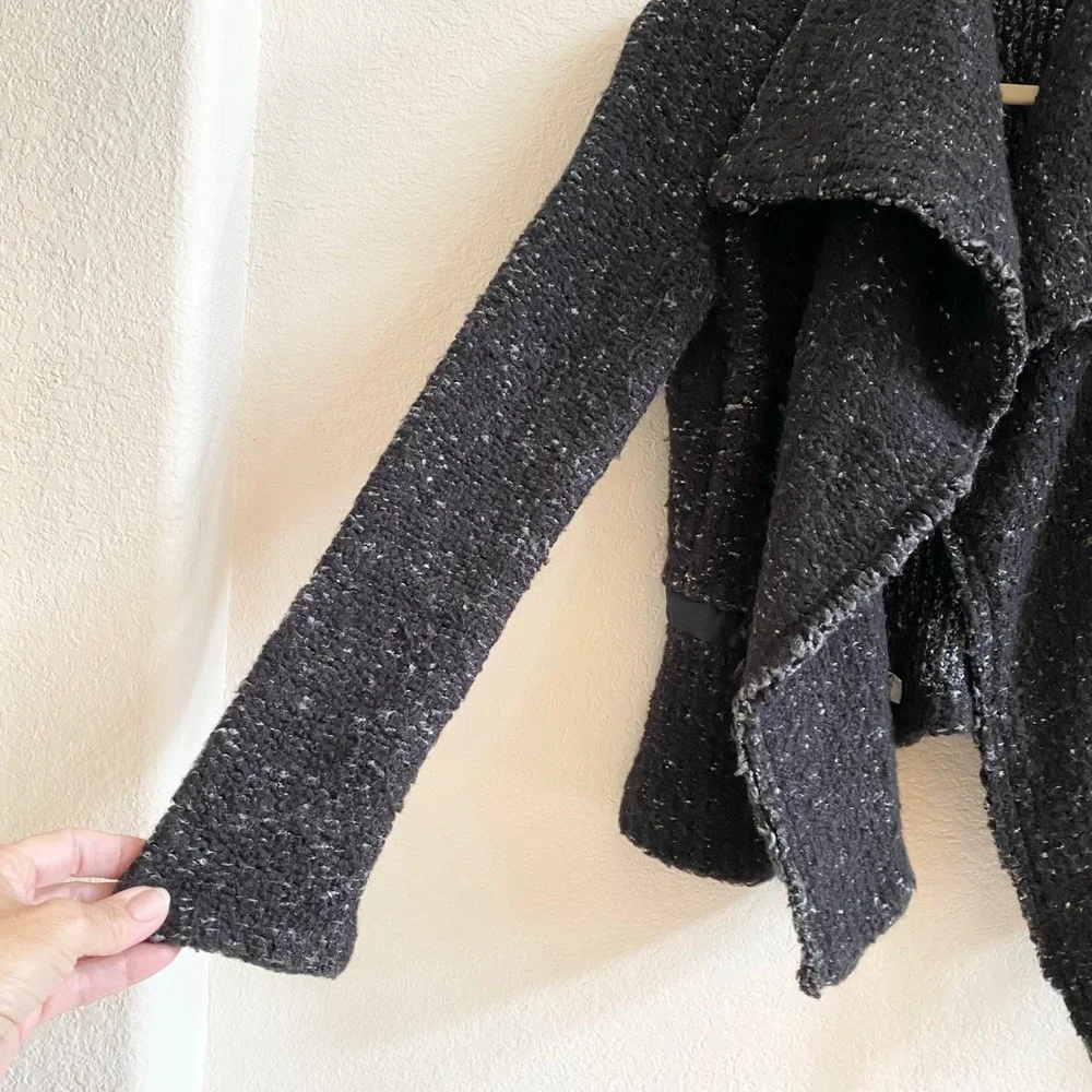 Ann Taylor Black Flecked Knit Open Blazer - Picture 3 of 12